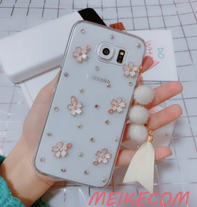 Sakura Cherry Phone Case For Huawei Mate 20 10 9 Pro Rhinestone Tassel Cover Cases P10 P20 Plus Lite |