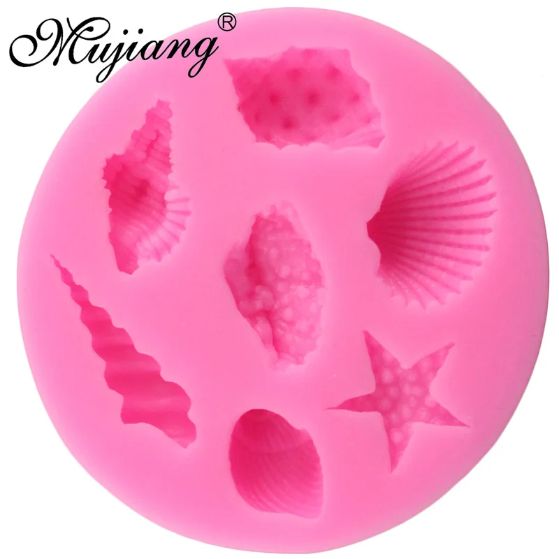 B Mujiang 3D Морская ракушка, форма для торта, силиконовая форма для кекса, инструменты для украшения тортов из мастики, сахарное ремесло, шоколадные конфеты, формы для мастики - Цвет: B
