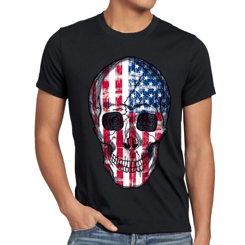 2018 Новое поступление мужская мода Amerika Винтажная футболка с черепом Totenkopf звезды