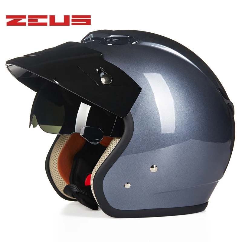 Мотоциклетный полушлем ZEUS 3/4 защитный шлем в стиле ретро для скутера с открытым