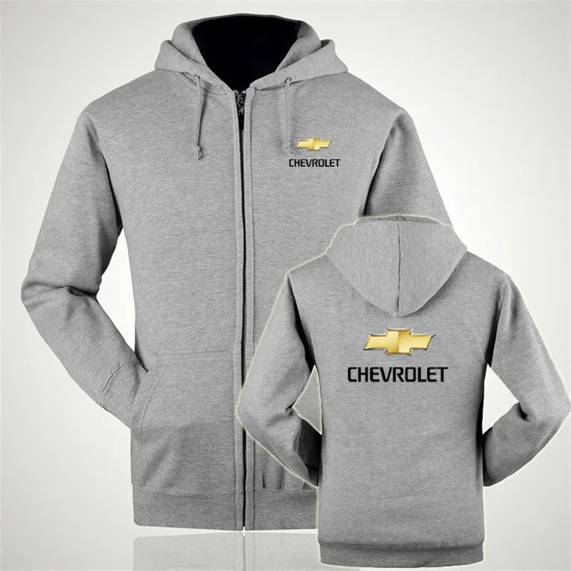 Осенне зимняя толстовка на молнии с логотипом Chevrolet повседневная куртка