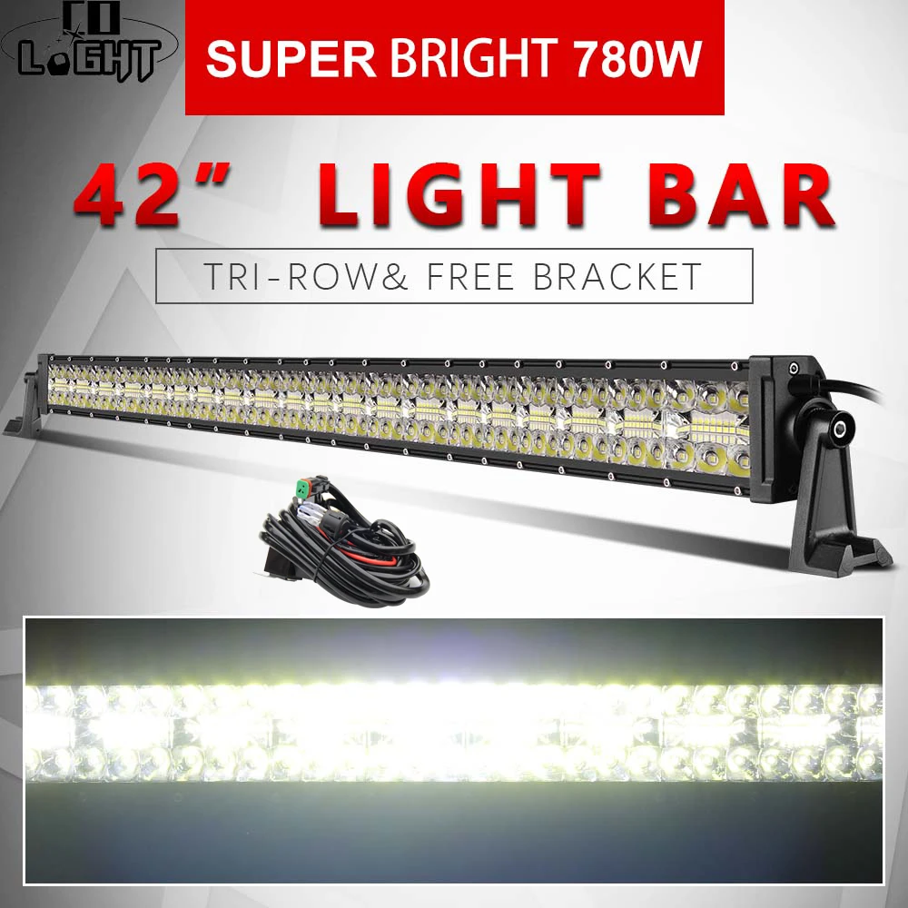 CO LIGHT 42 дюймов 3 ряда светодиодный свет 4x4 внедорожный бар 780 Вт супер яркий для 4WD