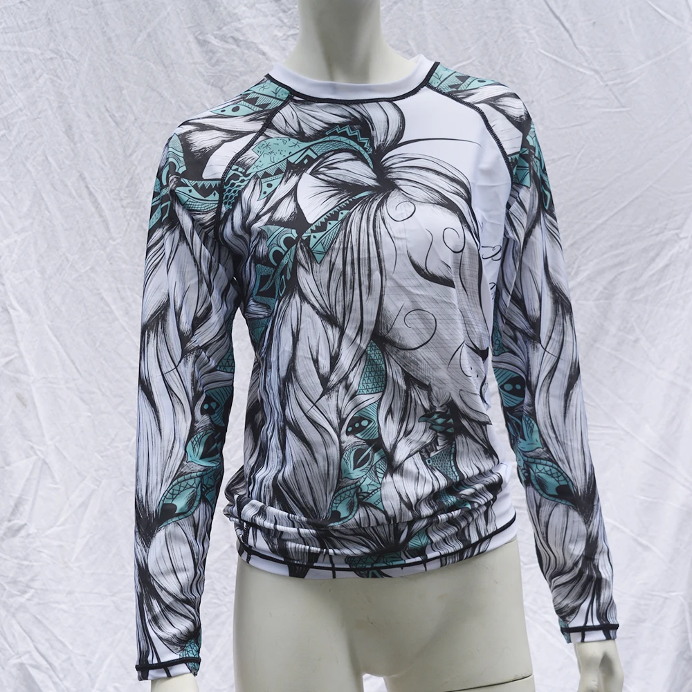 Женский купальник с сублимационной печатью UPF 50 Rashguard длинными рукавами для