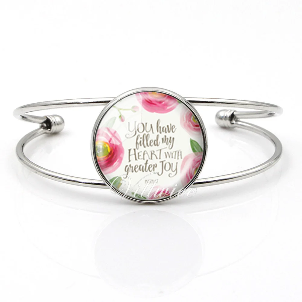 Handmade Fashion Psalm Verse Bible Bangle Bracelet Glass Dome Cuff Bangles Quote Jewelry Gift For Christian | Украшения и