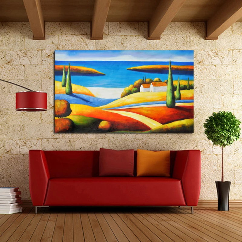 Бесплатная доставка картины ручной росписи красивый морской пейзаж искусство на