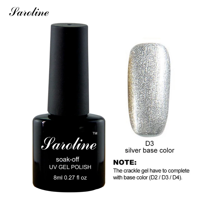 D3 Saroline Lucky Crackle УФ-гель для ногтей гибридные Лаки 8 мл Art Crackling гель лак Светодиодная лампа лак для ногтей ноготь с эффектом трещин лак - Цвет: D3
