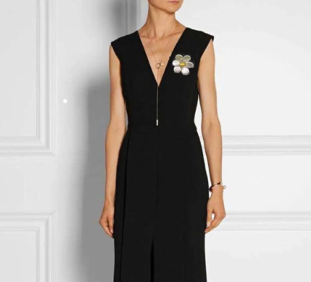 Женская Брошь-Монетка из белого жемчуга LJHMY серебристая брошка в цветочек ручной