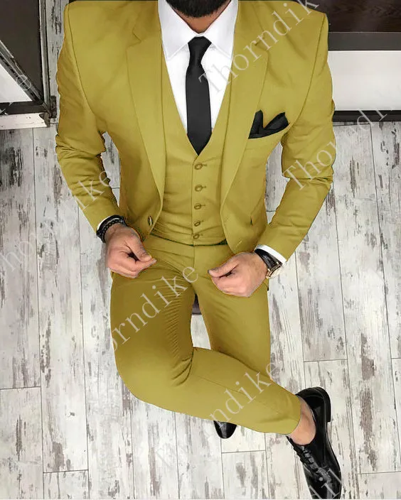 yellow-65 Thorndike темно-бордовый мужской деловой костюм обтягивающие классические мужские костюмы блейзеры роскошный костюм для мужчин желтый(куртка+ брюки+ жилет - Цвет: yellow-65