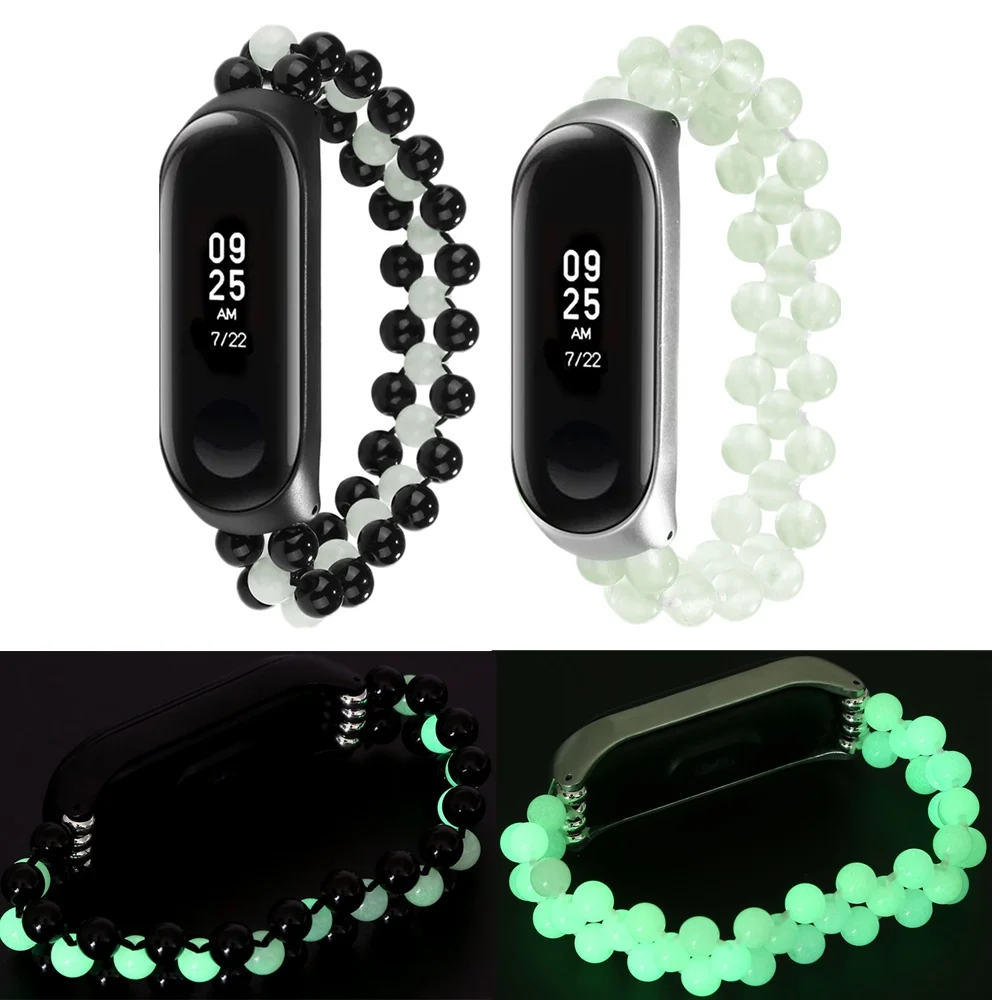 Ремешок для часов с чехлом Xiaomi MI Band 6 5 4 3 браслет на запястье бусинами и цепочкой