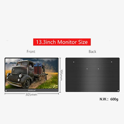13.3inch 13,3 дюймов 4K+ HDR NTSC 72% ips экран 1800: 1 TYPE-C HDMI портативный монитор для PS4 переключатель Xbox One игровой монитор - Цвет: 13.3inch