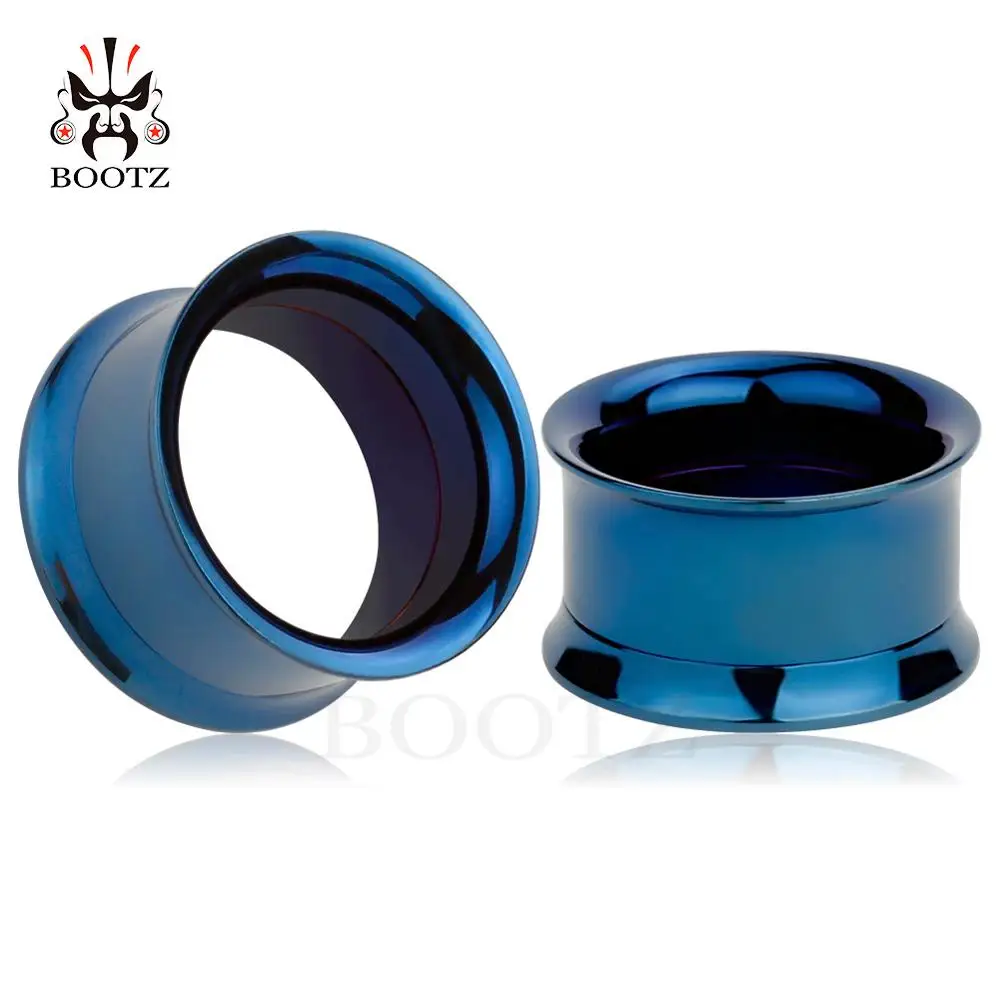 blue KUBOOZ 5 цветов ушные датчики расширитель из нержавеющей стали пробки пирсинг туннели ювелирные изделия для тела 6 мм-25 мм 10 шт./лот - Окраска металла: blue