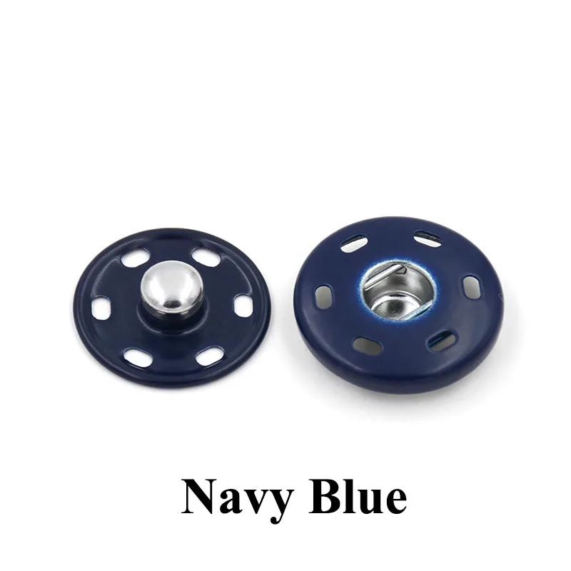Navy blue Meetee 20 штук 12/15/19/21/25 мм металлические застежки-кнопки куртка из искусственной кожи pu ветровка Невидимый/простеганные аксессуары «сделай сам» - Цвет: Navy blue