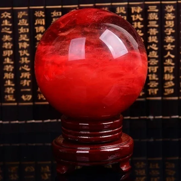 

1500-1600g large beautiful red melting quartz crystal ball to heal