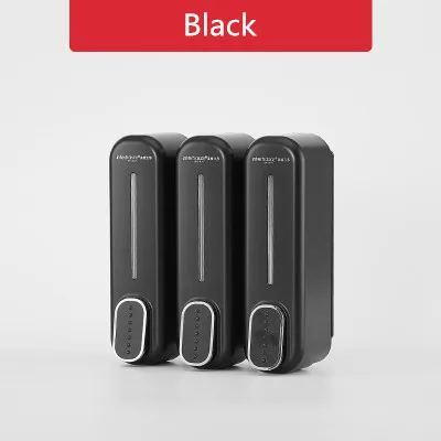 three head black Дозатор мыла настенный шампунь для гостиничной ванной комнаты лосьон для жидкого мыла диспенсер из нержавеющей стали 6 цветов дозатор мыла для рук - Цвет: three head black