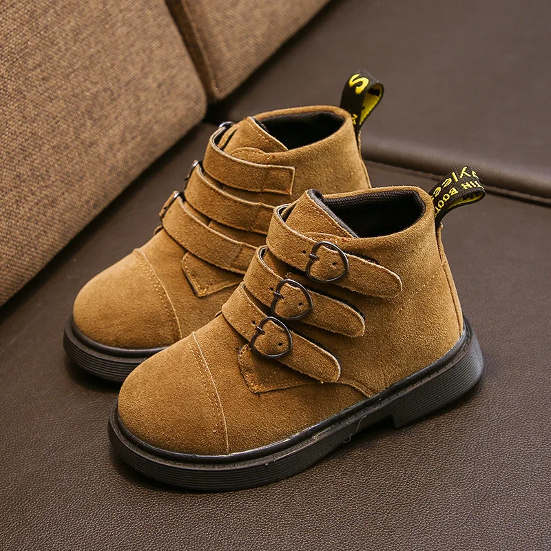 Детские ботильоны сапоги Martin для девочек модные осенне-зимние короткие ботинки с