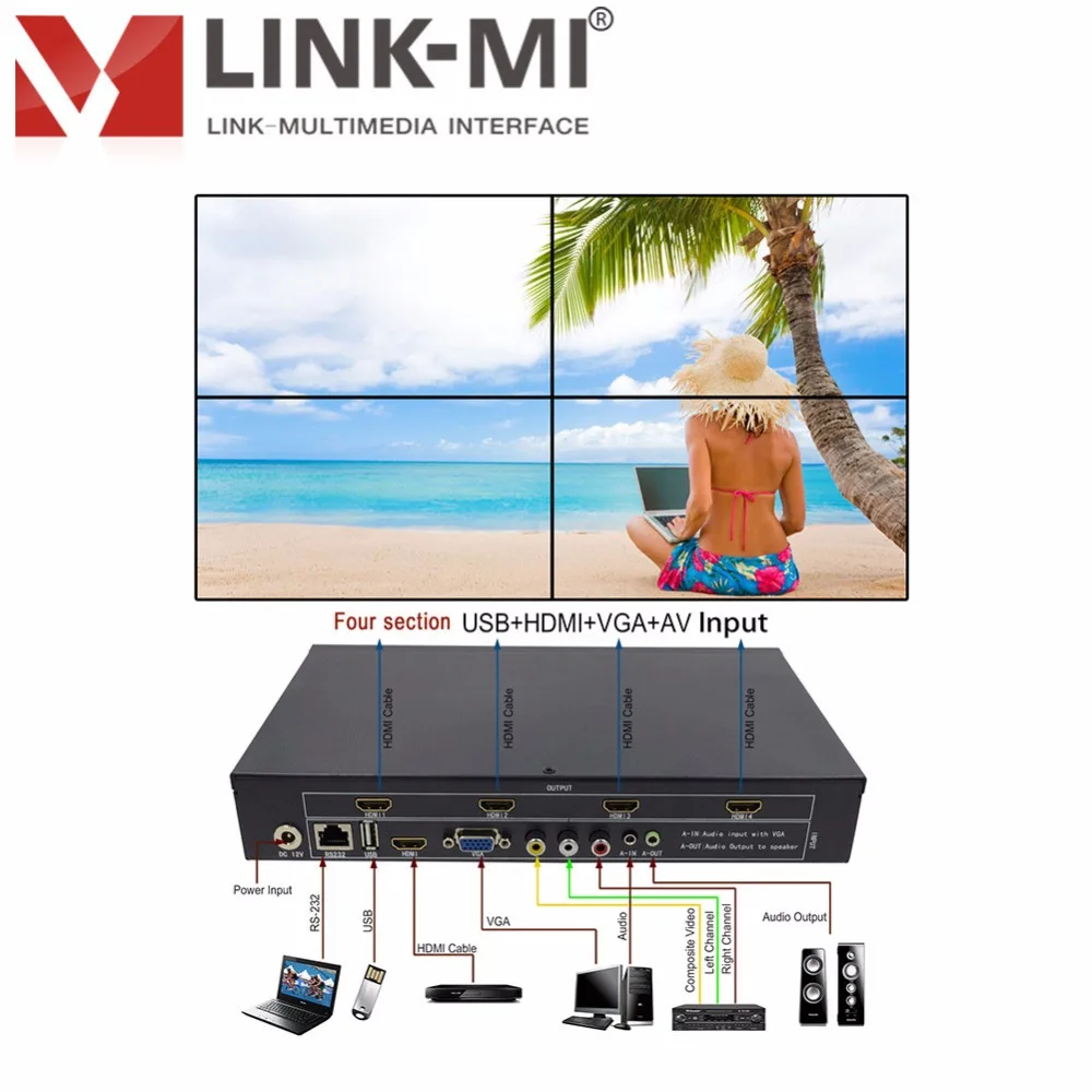 Настенный видеоконтроллер LM-TV 04 HDMI VGA AV USB процессор 2x2 комбинированный для