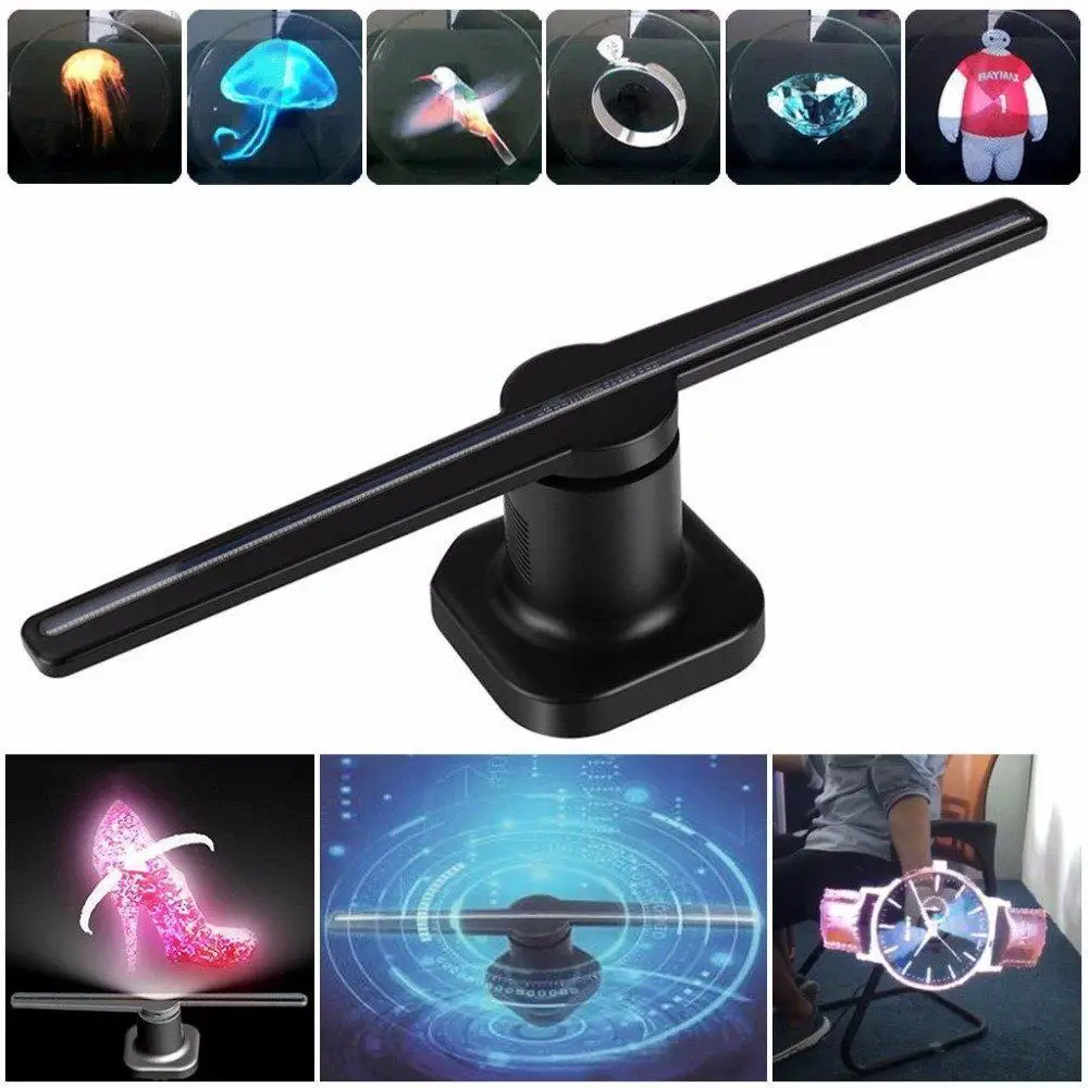 

AKDSteel LED Holographic Projector Portable Hologram Player 3D Holographic Dispaly Fan Unique Hologram Projector