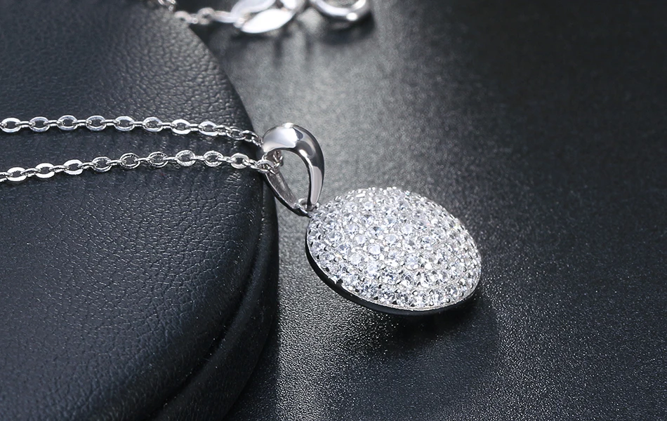 ORSA JEWELS Высокое качество Модный Круглый 925 пробы серебряные ювелирные изделия кулон AAA CZ ожерелье с 45 см цепь SN60
