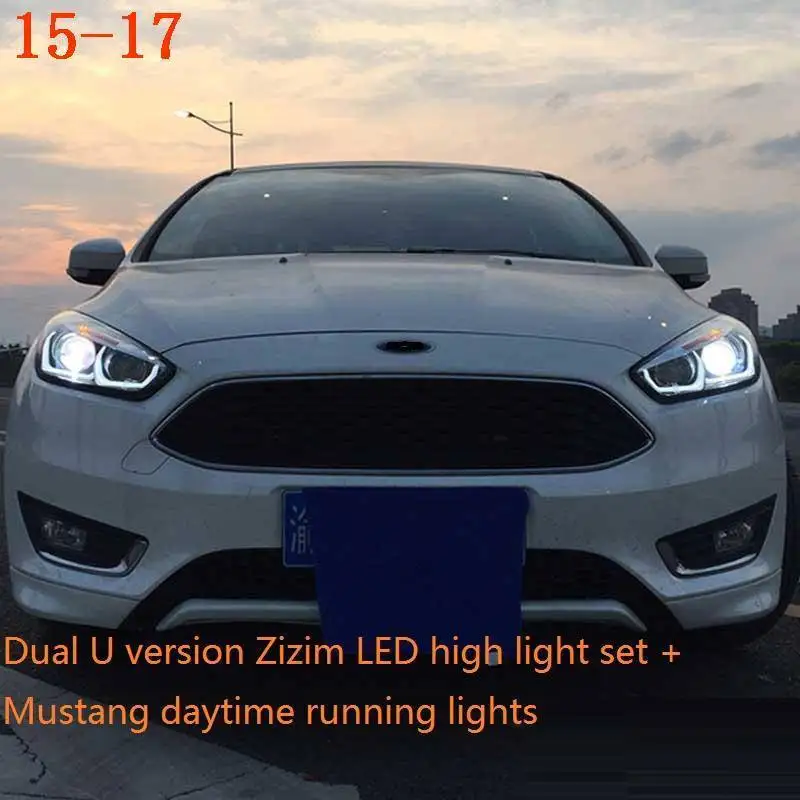 MODEL B Сигнальные лампы Neblineros Para Automovil, запчасти для дневных ходовых огней Drl, стильные Светодиодные Автомобильные фары, автомобильные фары в сборе для Ford Focus - Цвет: MODEL B