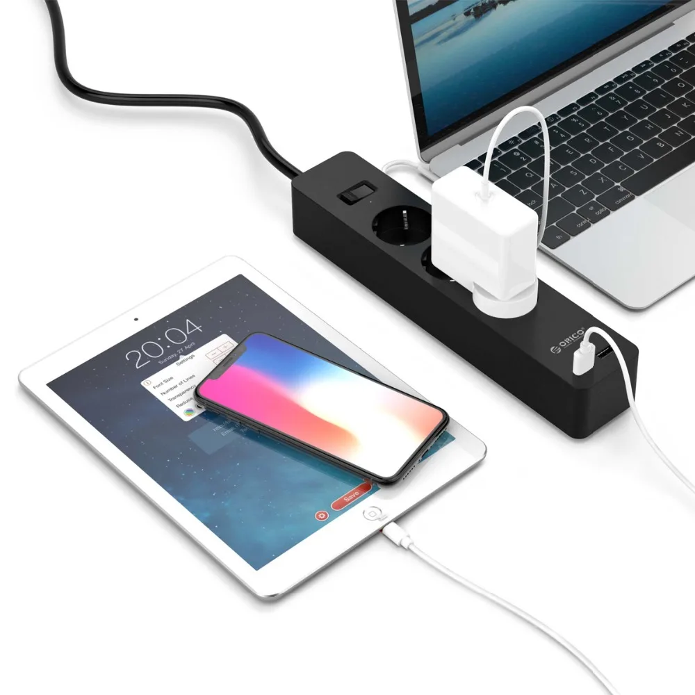 Электронная розетка ORICO розетка-удлинитель с 2 USB-портами умная европейского