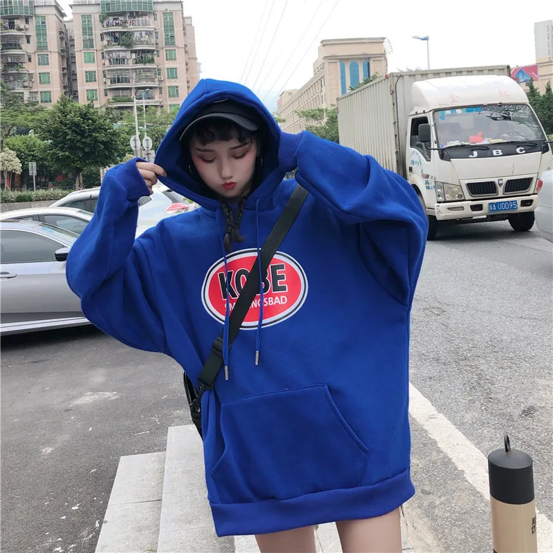 YouGeMan модная уличная хип-хоп толстовка женская зимняя Корейская Ulzzang Harajuku флис с капюшоном Свитеры Толстовки с капюшоном топы