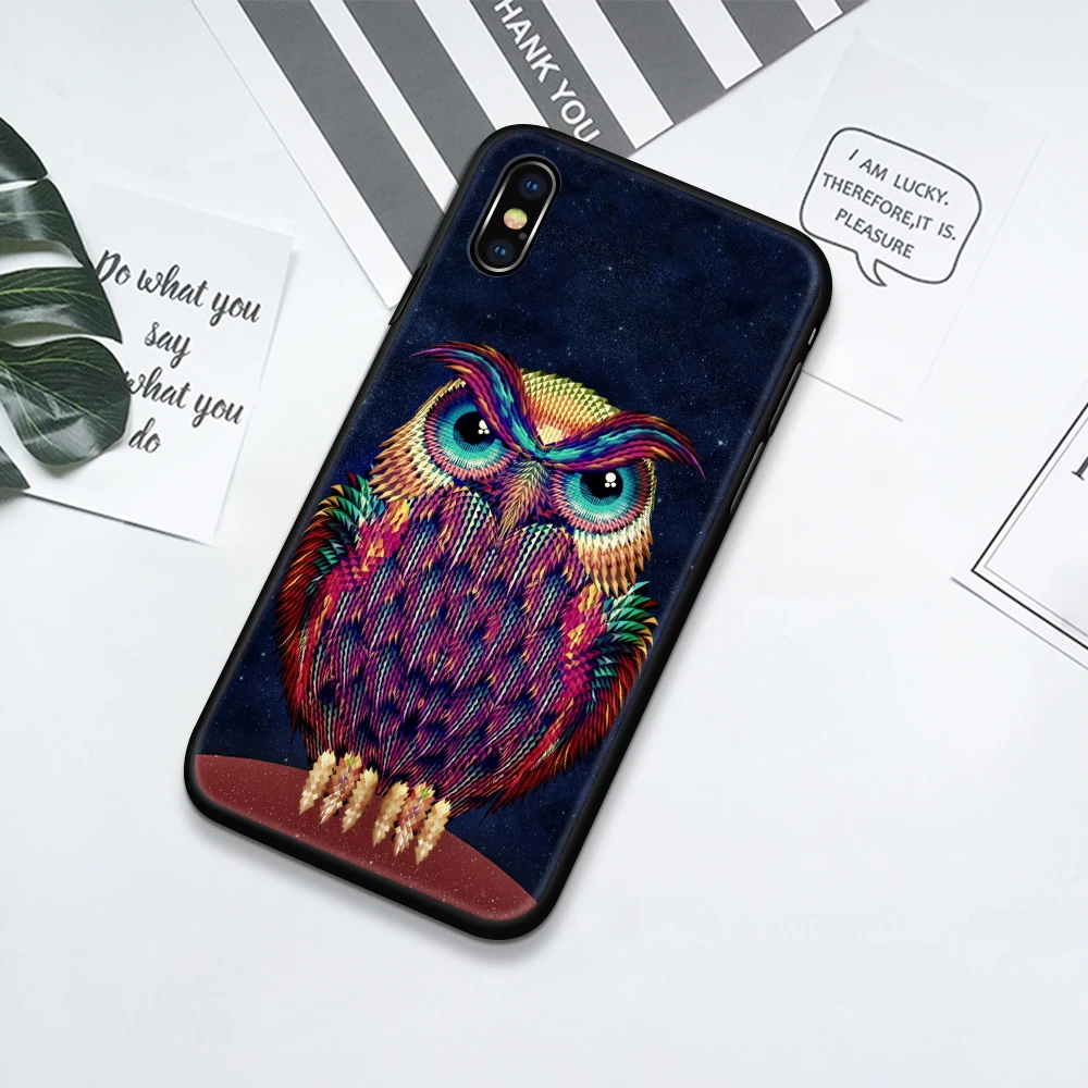 Стеклянный чехол для iPhone Xr, чехол с изображением животных, Ночная Сова, Модный чехол galass для iPhone 6 6s 7 8 Plus X XS Max XR 11 pro max