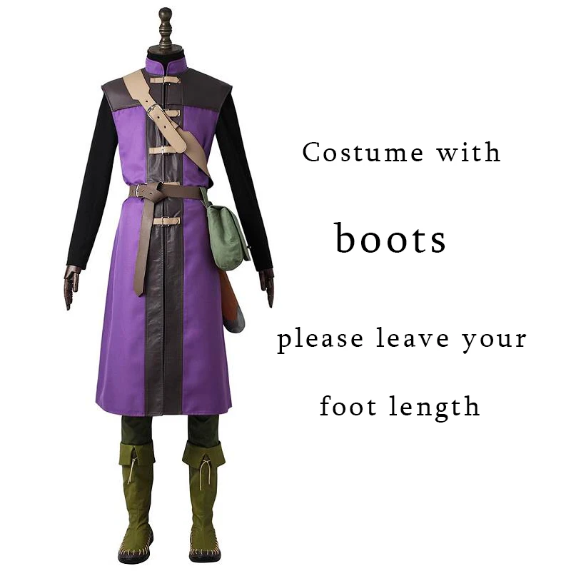 Costume with boots Лидер продаж; обувь с рисунками из японского ИГРЫ Dragon Quest 11 костюм героя косплэй жилет полный набор с ботинками для Для мужчин индивидуальный заказ Костюмы наряд новое поступление - Цвет: Costume with boots