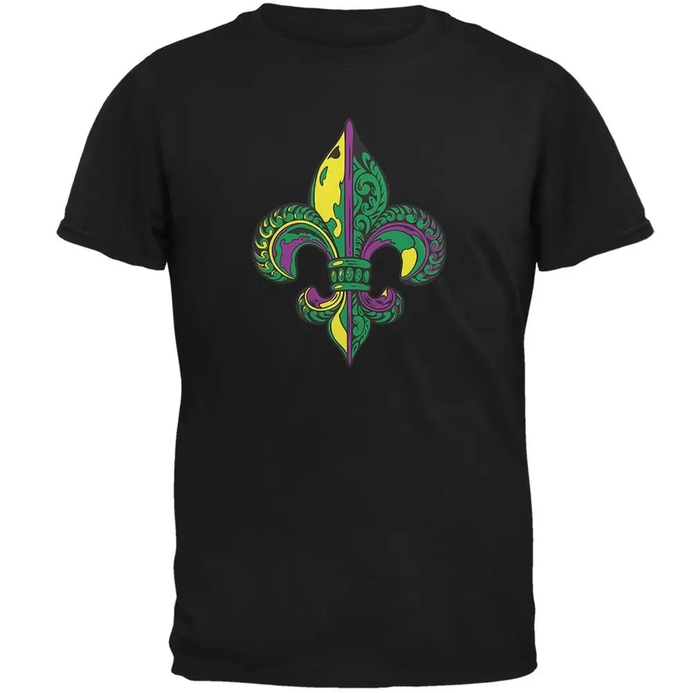 Mardi Gras элегантная Яркая Мягкая черная футболка для взрослых джинсовая одежда