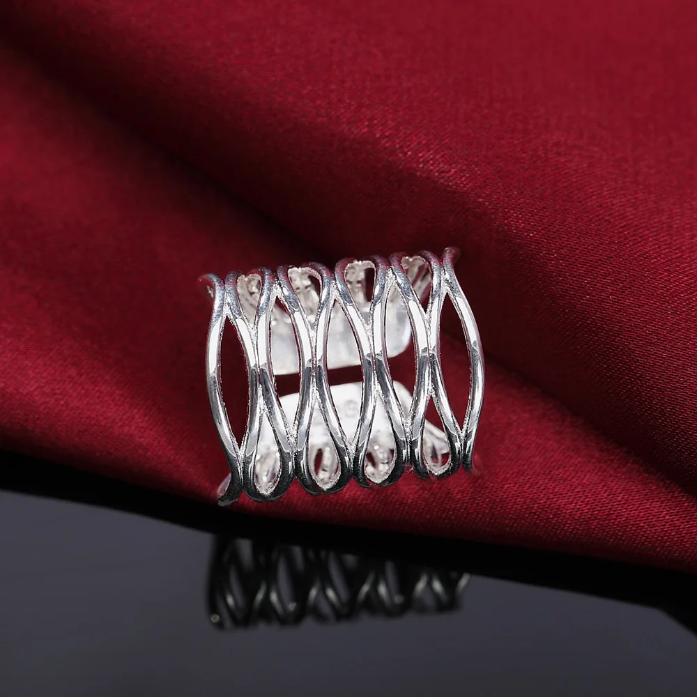 Женское серебряное кольцо с сеткой для свадебной вечеринки LR056|jewelry standards|jewelry