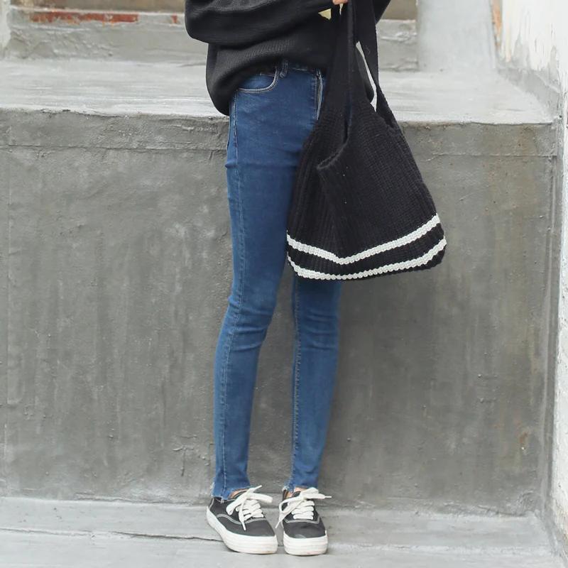 Real Skinny Jeans Sale Denim European Style 2017 New Women's Fashion Stretch Wild Brand Woman Slim Show Thin Pencil Pant |