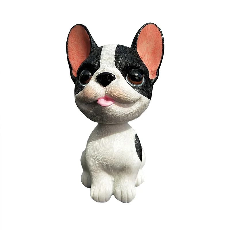 Украшение для дома имитация французского бульдога собака вращающаяся голова