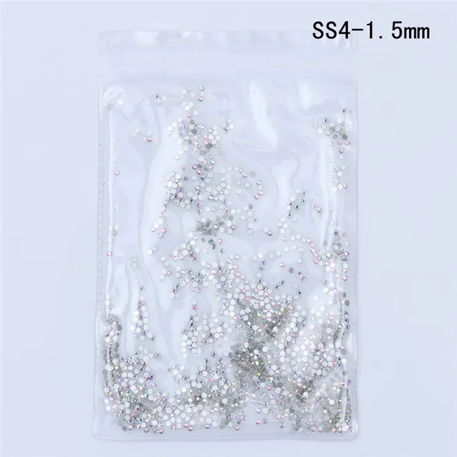 Size ss4 1440 шт SS3-SS10 Стразы с плоской задней поверхностью и AB для украшения ногтей, обуви и танцевального платья - Цвет: Size ss4