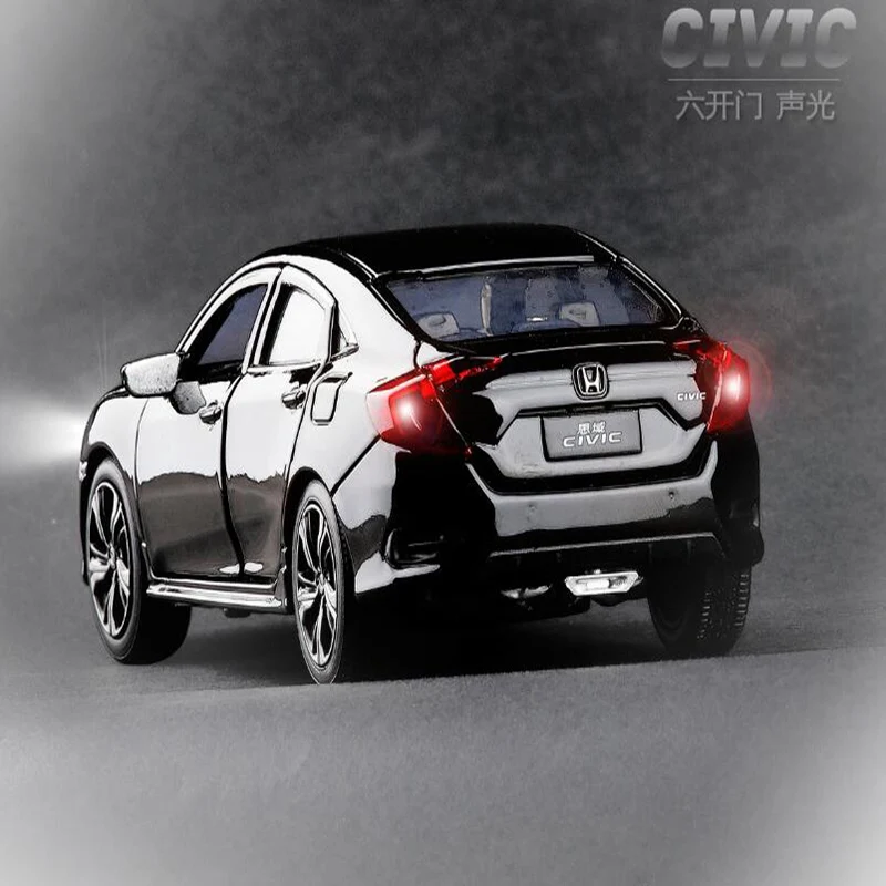 1/32,, HONDA, новинка, CIVIC, игрушечные машинки, металлическая игрушка, литые под давлением машины, модель автомобиля, звук и светильник, игрушки для детей, подарок для мальчиков