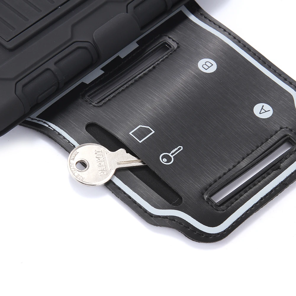 KISSCASE Cool Black 3 in 1 Hybrid Dual Use Arm Band Case Cover For iPhone 6 6S 7 Plus 5 5S SE Samsung S7 S6 S5 Edge Note 4 |