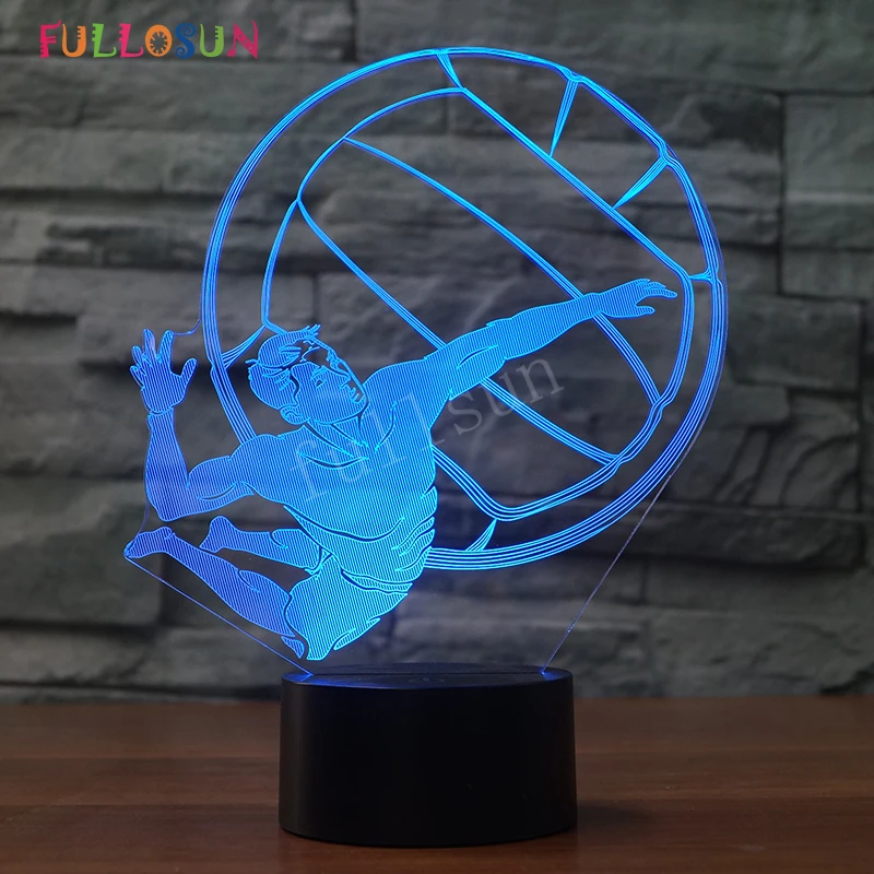 Новинка лампа спортивный волейбольный с 3D оптической иллюзией детский ночник 7