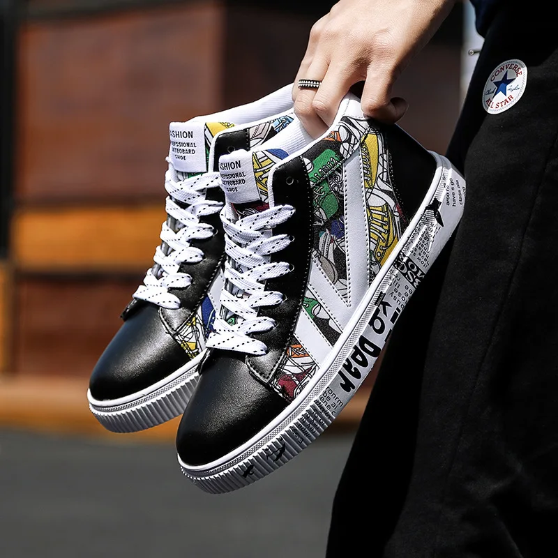 Мужские кроссовки для скейтборда в старом школьном стиле с высоким верхом