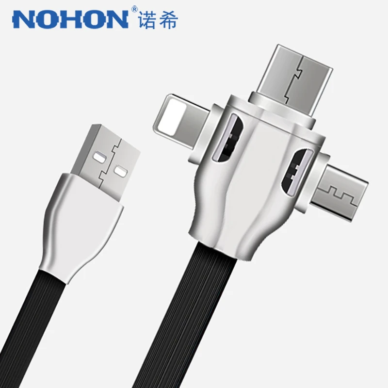 NOHON 3 в 1 USB кабель 8 Pin Micro Type C для iPhone 7 Plus X XS MAX XR Быстрая зарядка Samsung Android телефонный