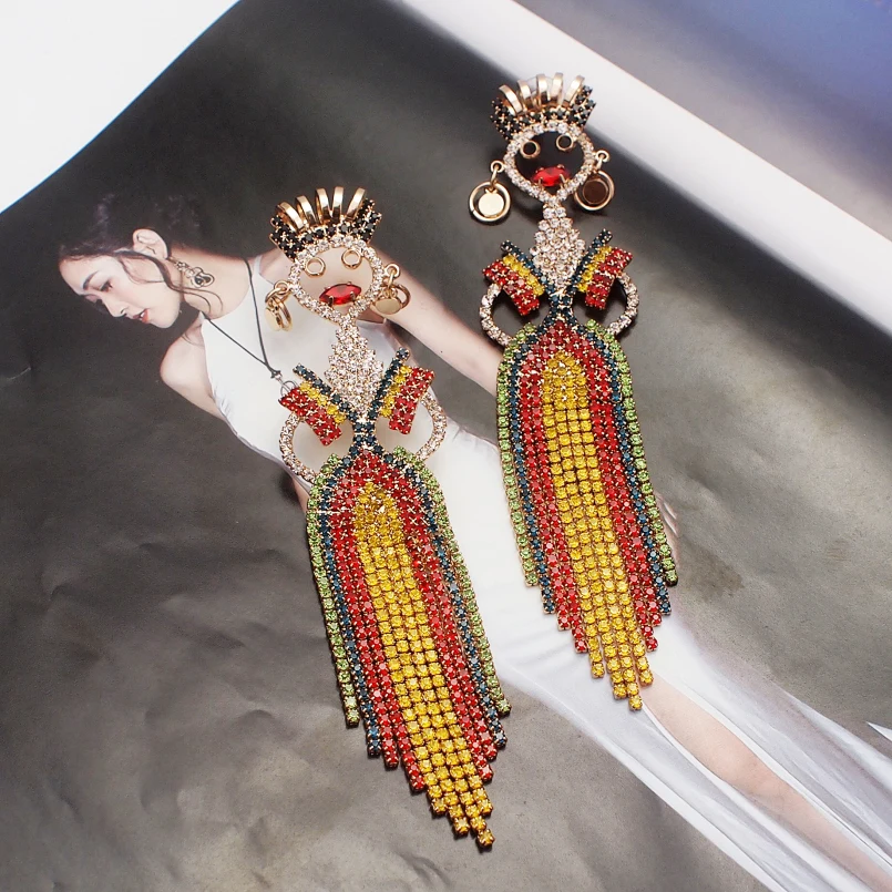 Серьги с кисточками MANILAI многоцветные женские серьги со стразами в богемном