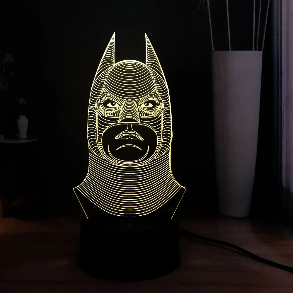 Новинка 3D настольная лампа серия Marvel фигурка супергероя крутой Бэтмен новый для