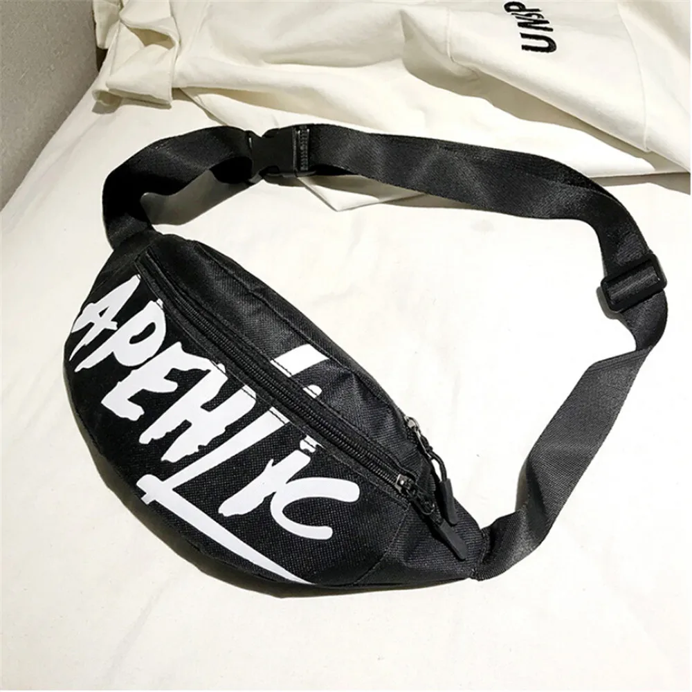 Поясная Сумка женская холщовая в стиле хип-хоп с буквенным принтом |