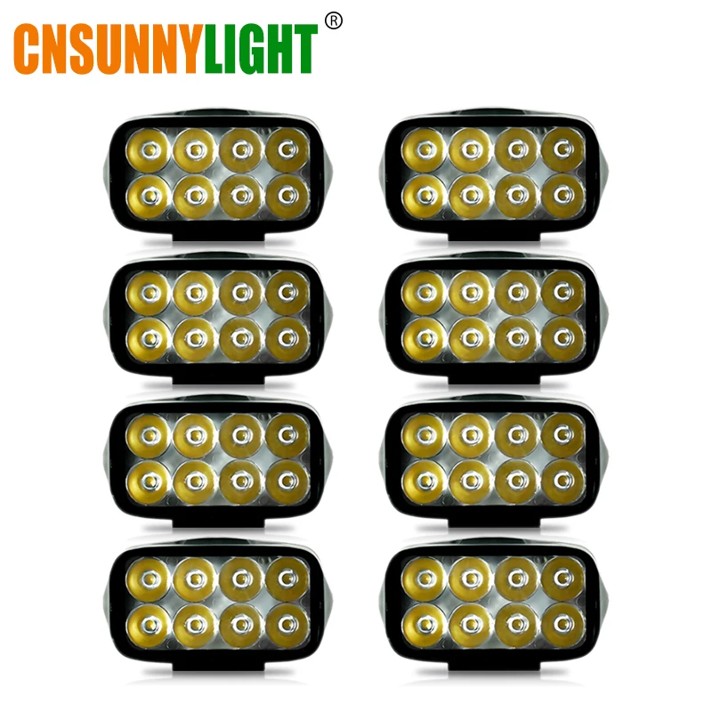 CNSUNNYLIGHT 8 шт 4 дюйма светодиодный свет работы высокомощный прожектор для 4x4WD внедорожник мотовездеход utv вездеход грузовик трактор мотоциклов Туман Точечные светильники