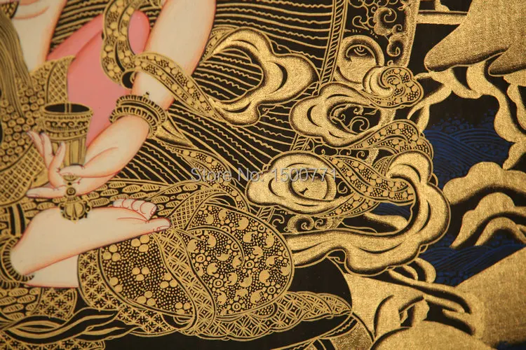 Пятно тибетская лама ручная роспись танка Мандала черная обучение гостиная