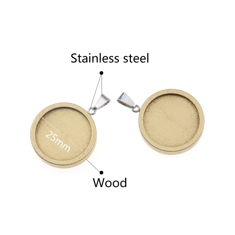 10 шт./лот Золотое деревянное ожерелье с подвеской кабошон основа камеи без рамки