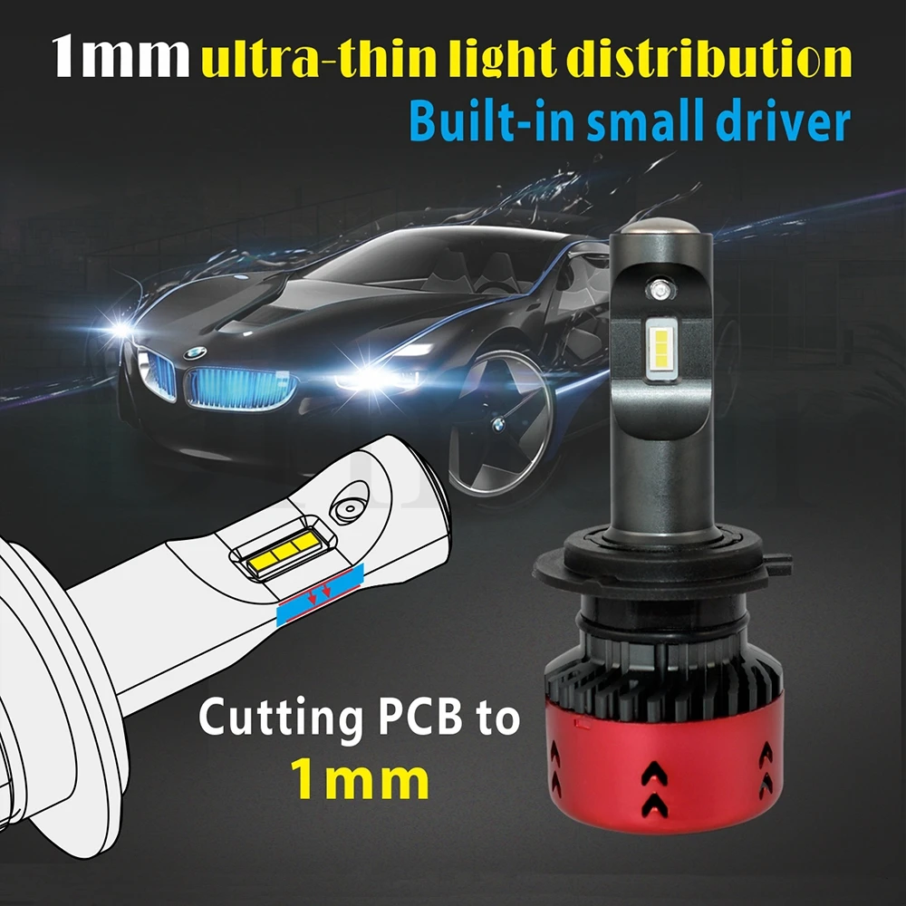 2X V6 H4 H7 H1 H3 H8 H15 HB3 HB4 P13W PSX24W фар Противотуманные фары автомобиля СИД 70W 9600LM высокое ближнего и дальнего света лампы авто мобильных лампы 6000 К DC 11~ 30