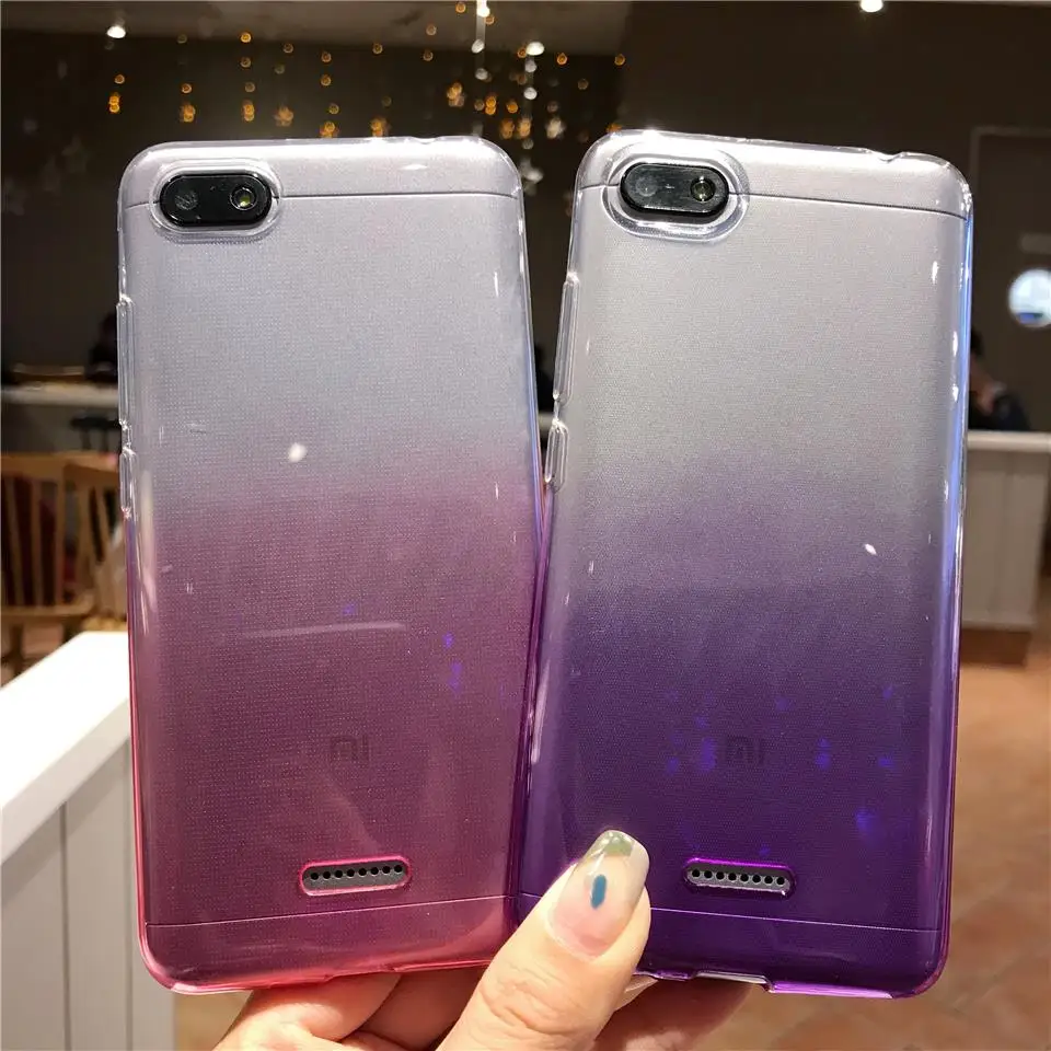 Прекрасный Гир градиент чехол для XiaoMi RedMi 6A мягкий силиконовый из ТПУ сзади