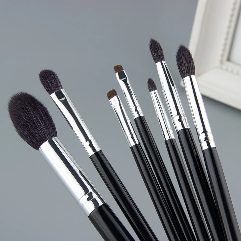 Anmor натуральная Кисть для макияжа волос серебристого цвета 7 шт. кисти Набор