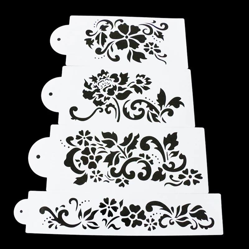 4 шт. трафареты для украшения торта|bread tool|spray stencildessert decoration |