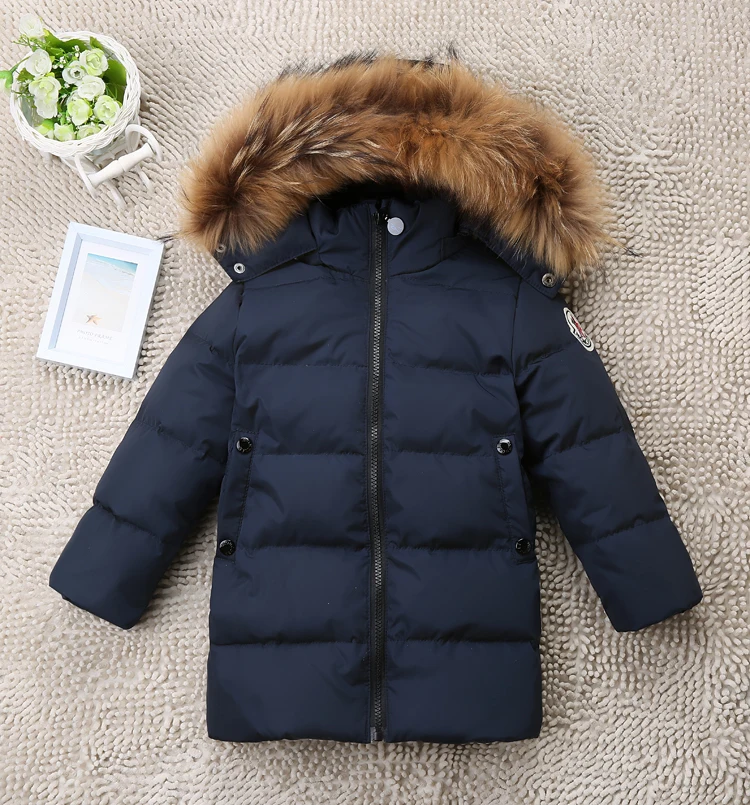 Детская теплая хлопковая стеганая куртка для отдыха (шапка с натуральным мехом) |