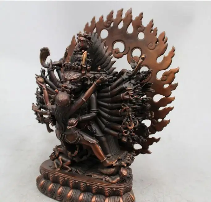 12 &quotКитайский тибетский буддизм народная старая бронза Ямантака ваджрабава