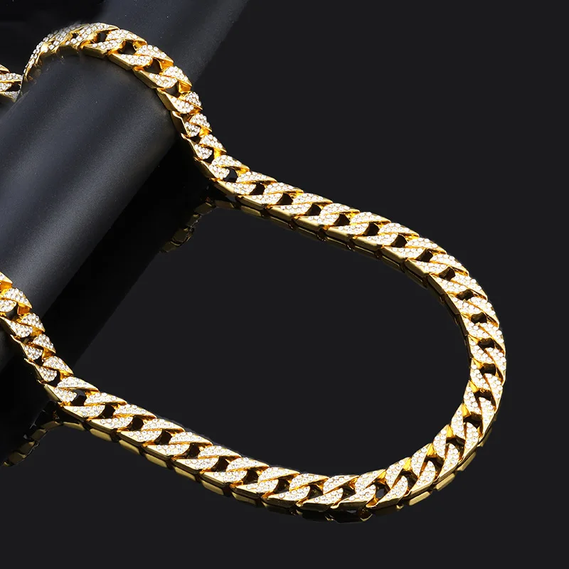 LANCHXIDY Hip Hop Men Necklace High Quality Big Gold Silver Crystal Cinnamon Chain Necklaces Cool Personality Trendy Jewelry | Украшения и